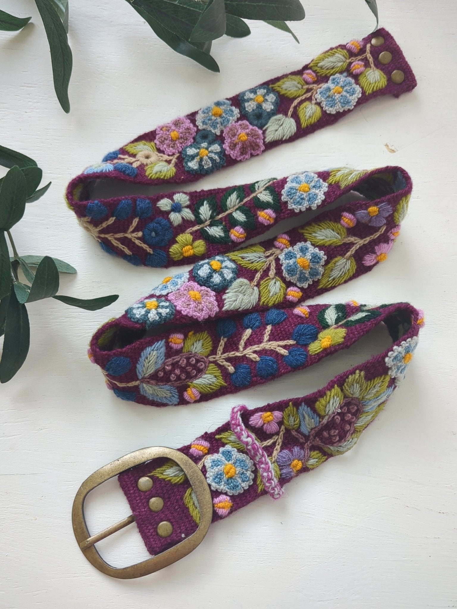 Wildberry Embroidered Wide Belt - Che Cose Belle