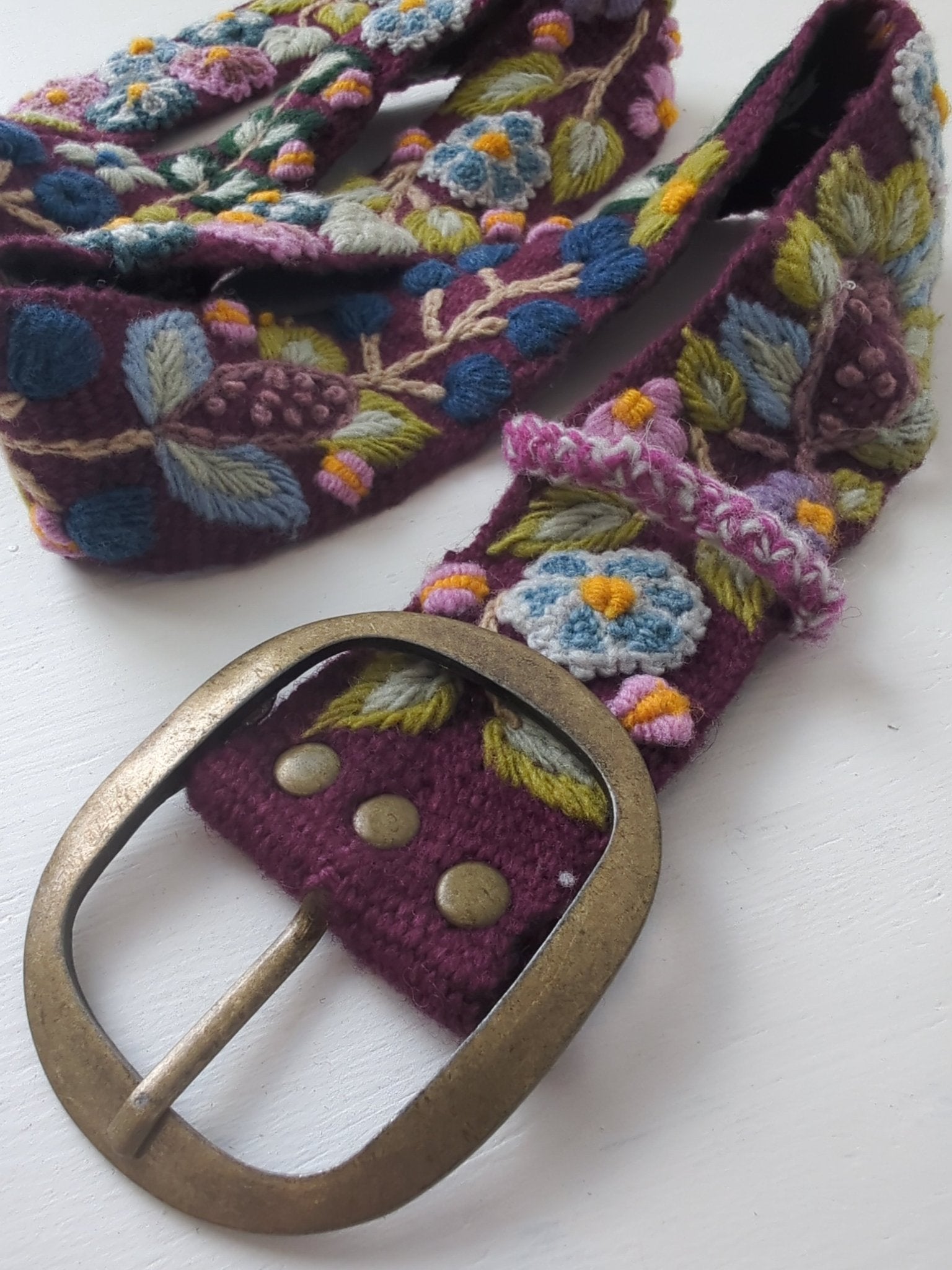 Wildberry Embroidered Wide Belt - Che Cose Belle