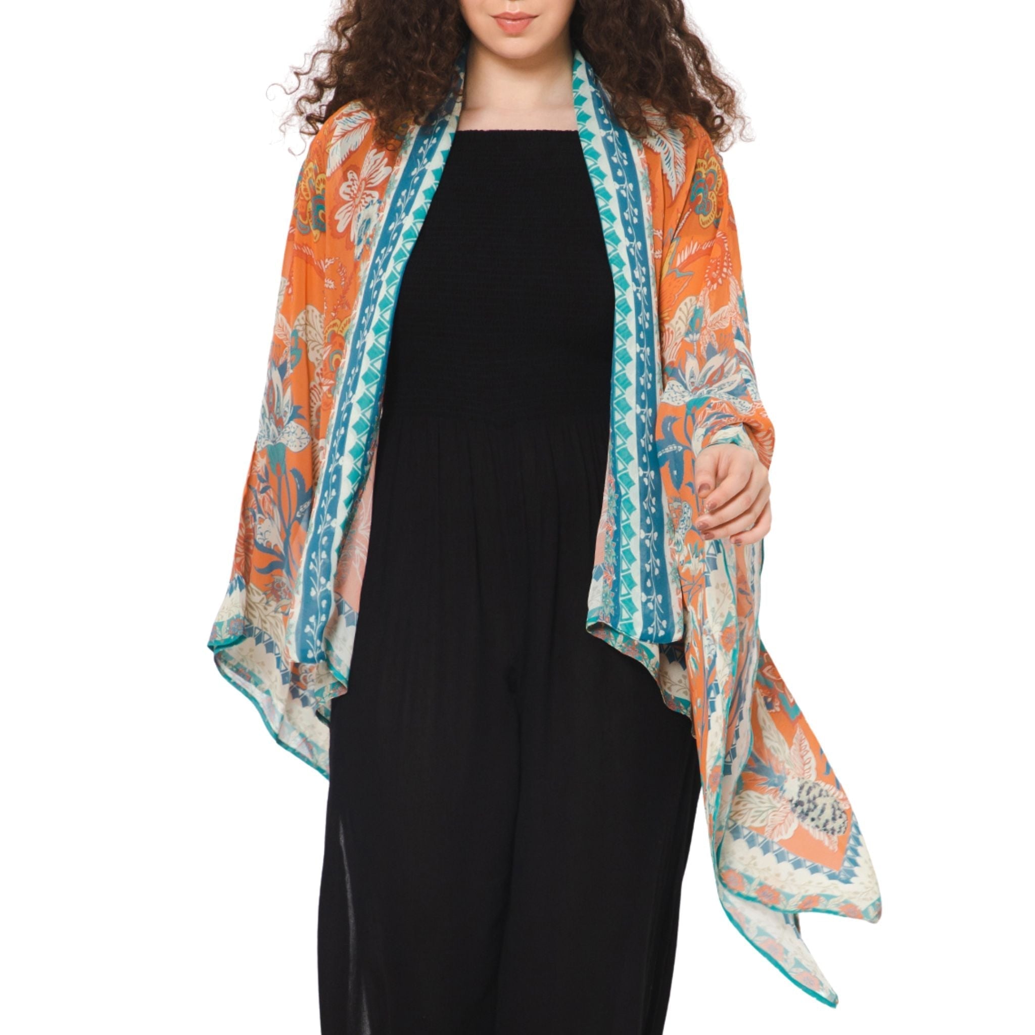 Wildflower Sheer Kimono - Tangerine - Che Cose Belle
