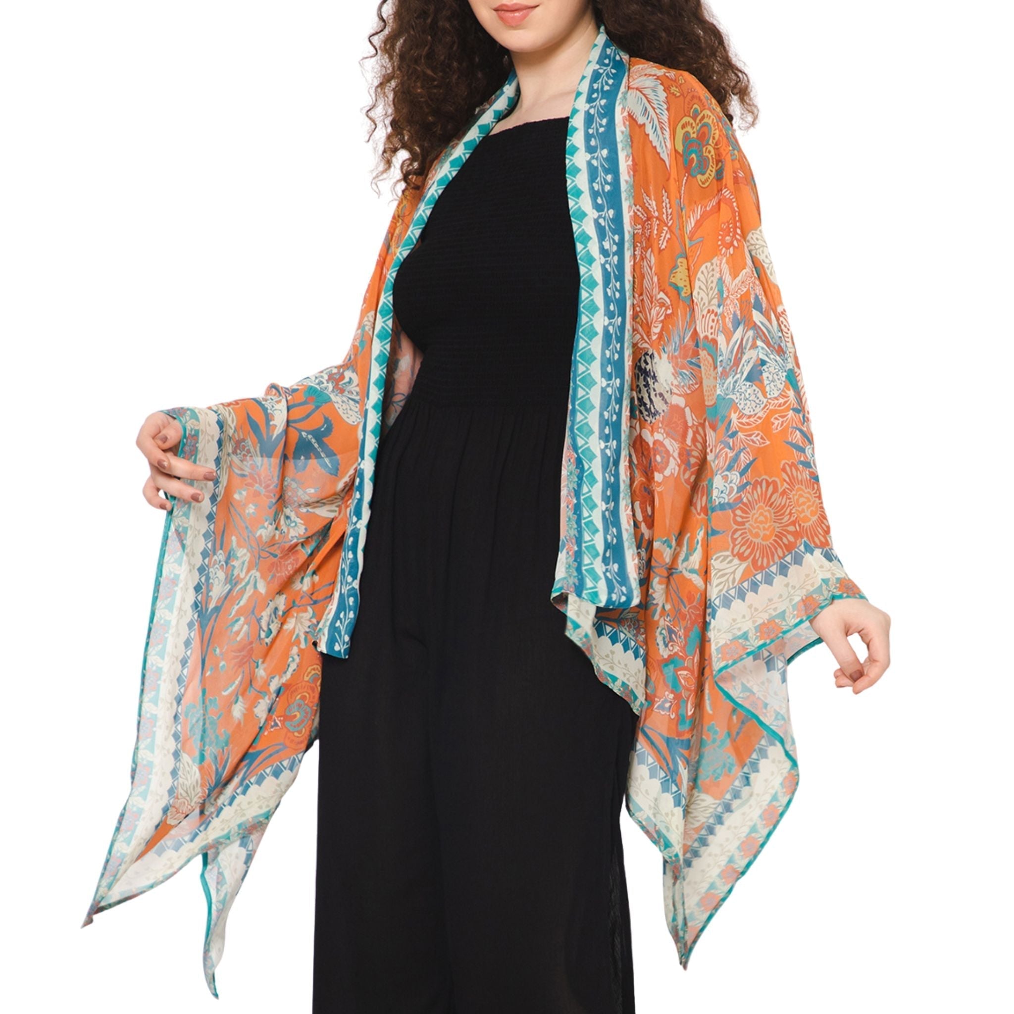 Wildflower Sheer Kimono - Tangerine - Che Cose Belle