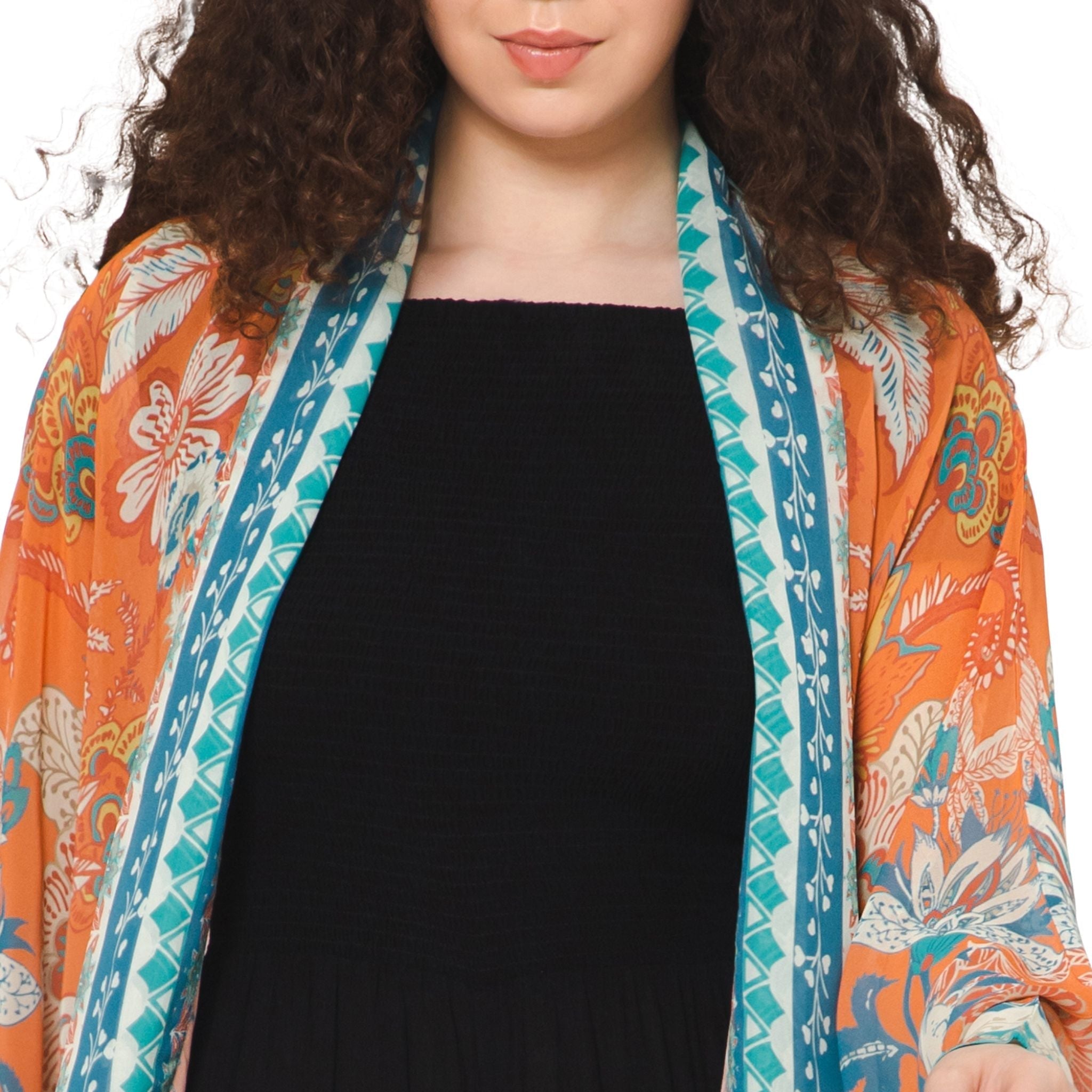 Wildflower Sheer Kimono - Tangerine - Che Cose Belle