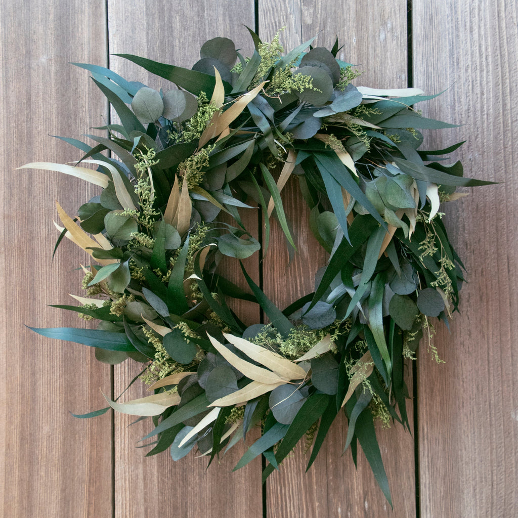 Willow and Silver Dollar Eucalyptus Wreath - Che Cose Belle