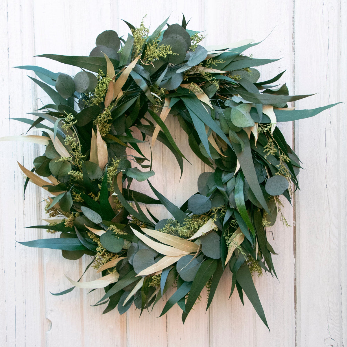 Willow and Silver Dollar Eucalyptus Wreath - Che Cose Belle