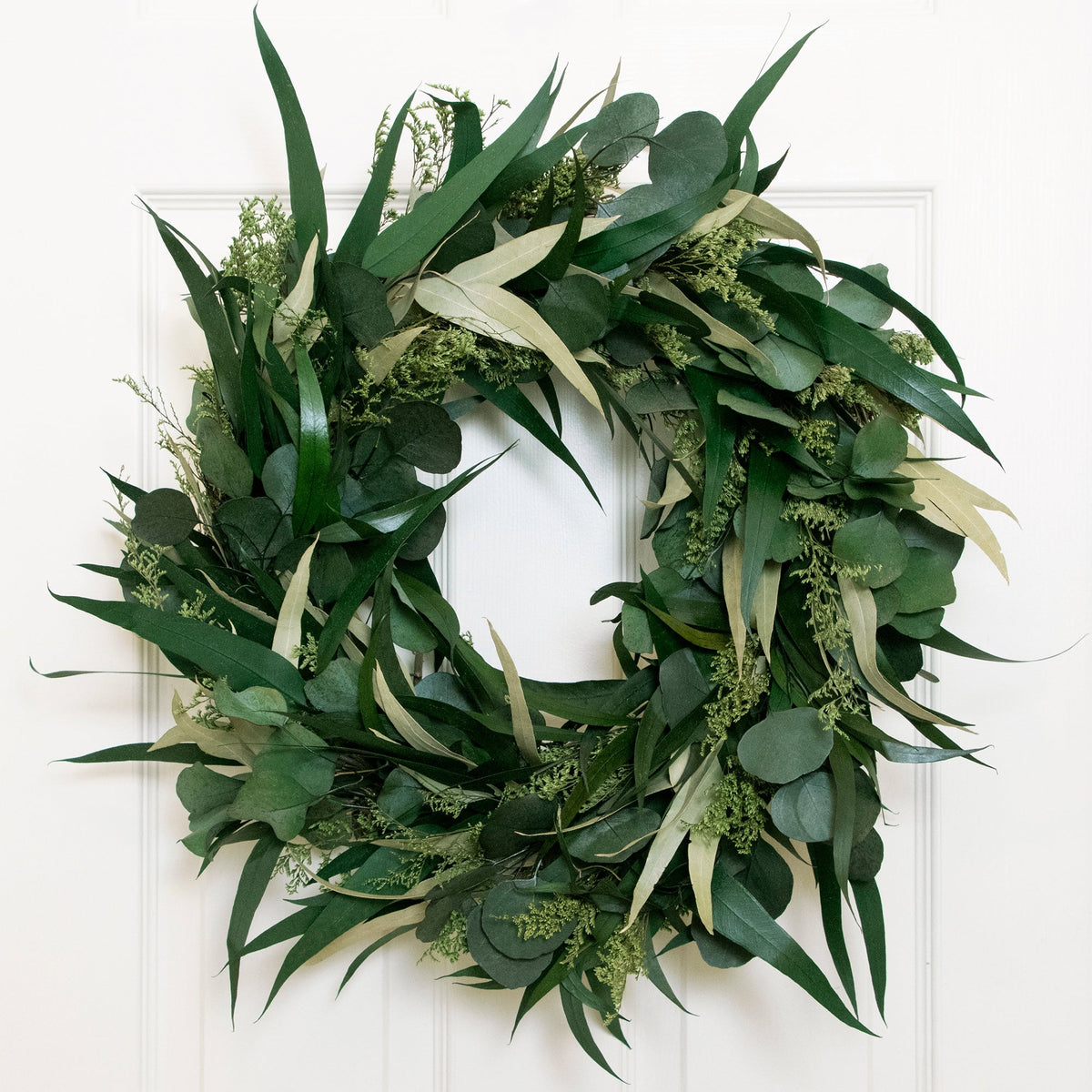 Willow and Silver Dollar Eucalyptus Wreath - Che Cose Belle