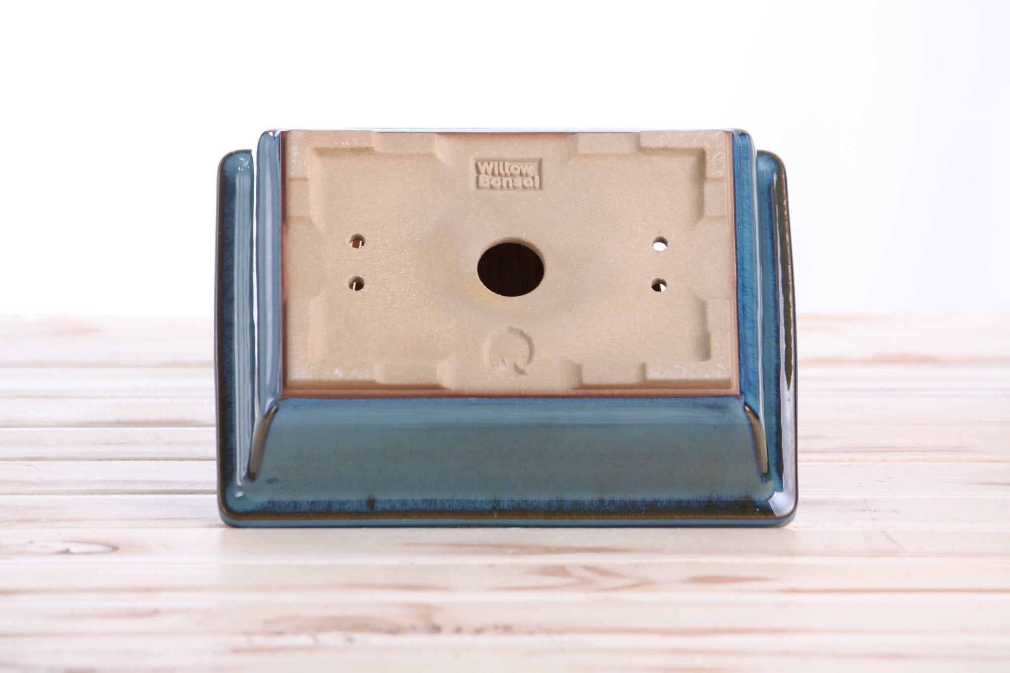Willow Bonsai Ceramics Rectangle Bonsai Pot 8 Inch – Lower‑Profile Rectangular Ceramic Bonsai & Succulent Planter with Accentuated Rim, High‑Fired Frost‑Proof Stoneware, Handmade in USA (Peacock) - Che Cose Belle