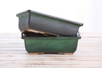 Willow Bonsai Ceramics Rectangle Bonsai Pot 8 Inch – Lower‑Profile Rectangular Ceramic Bonsai & Succulent Planter with Accentuated Rim, High‑Fired Frost‑Proof Stoneware, Handmade in USA (Avocado) - Che Cose Belle