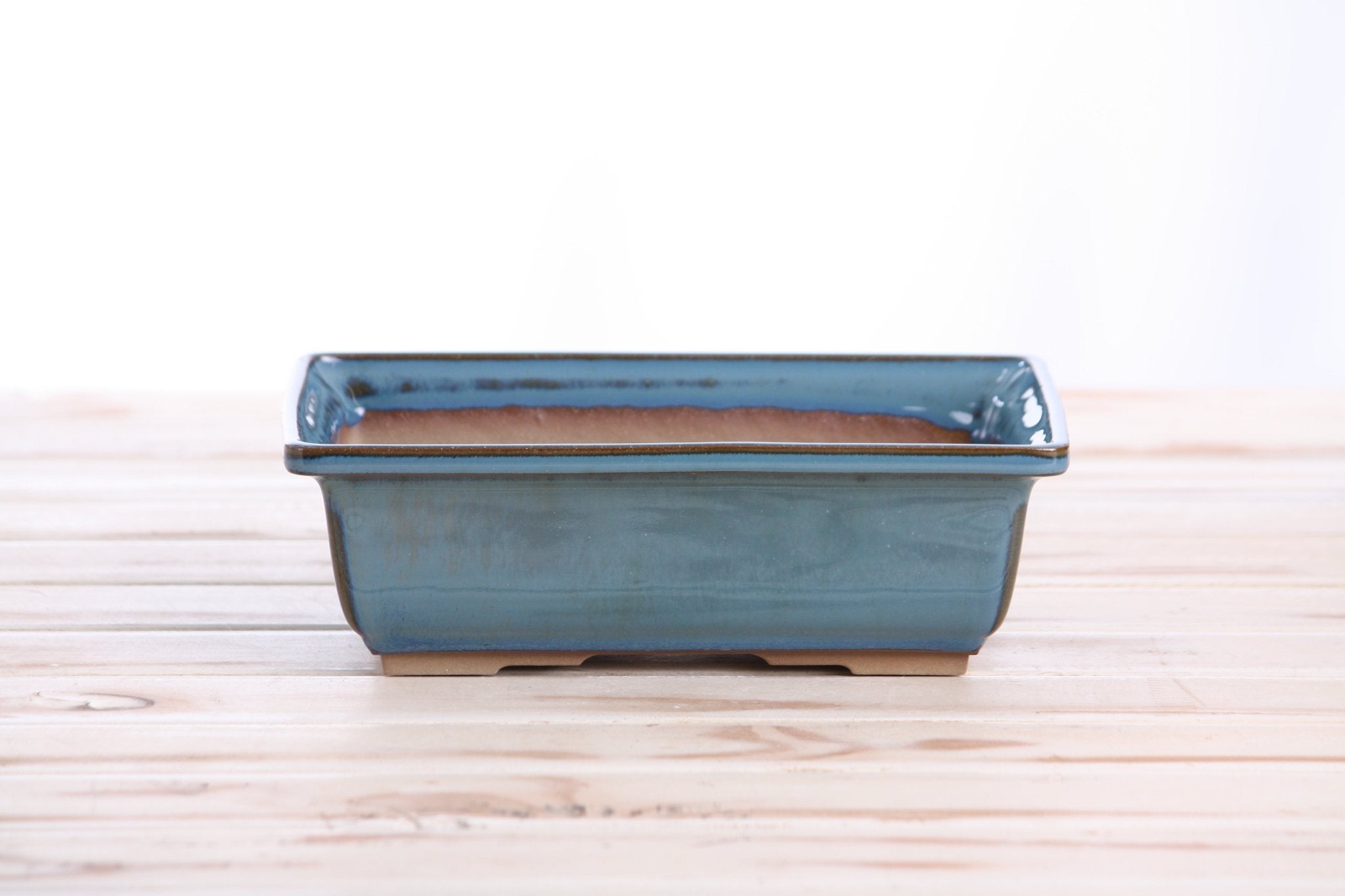 Willow Bonsai Ceramics Rectangle Bonsai Pot 8 Inch – Lower‑Profile Rectangular Ceramic Bonsai & Succulent Planter with Accentuated Rim, High‑Fired Frost‑Proof Stoneware, Handmade in USA (Peacock) - Che Cose Belle