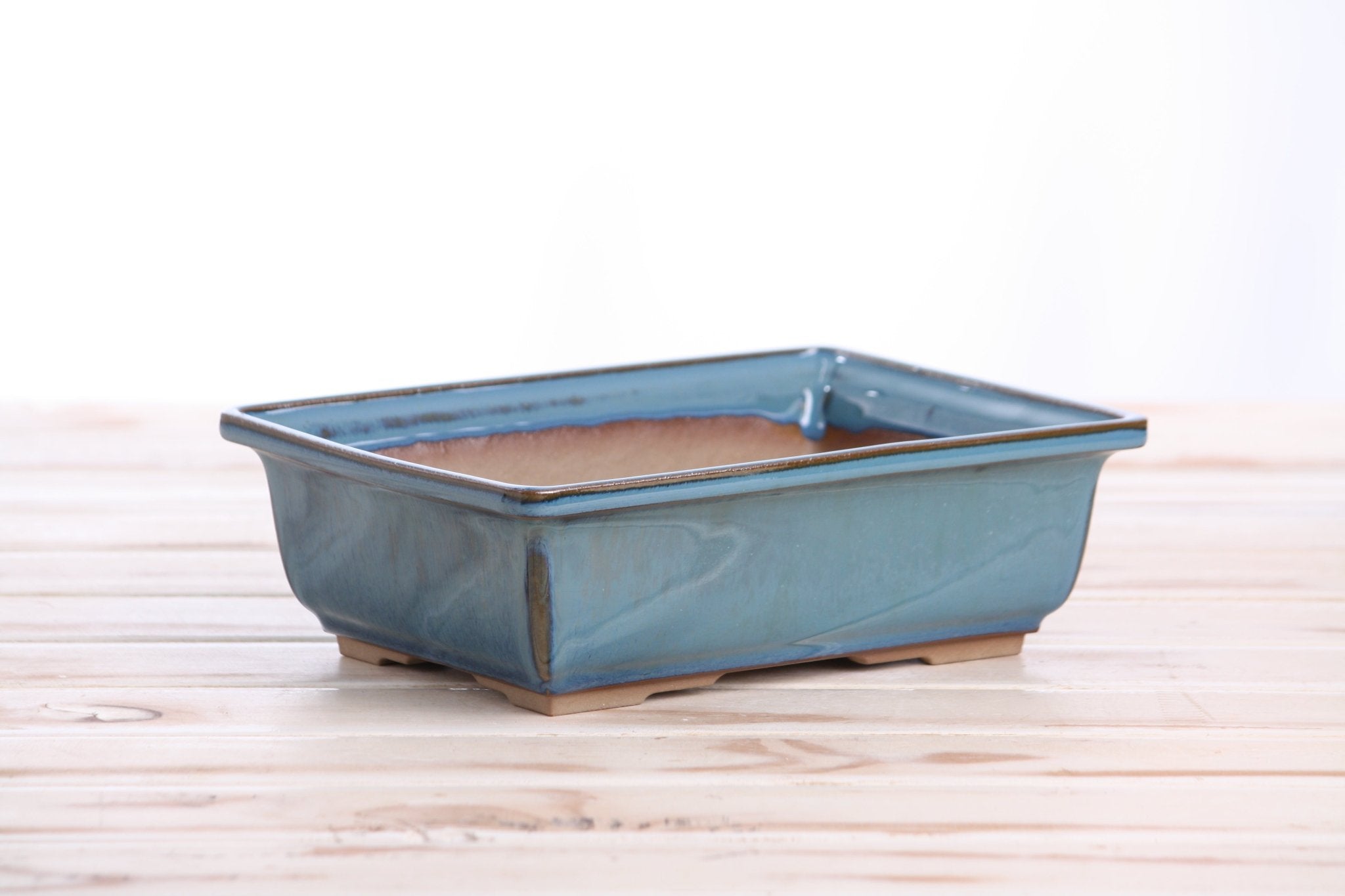 Willow Bonsai Ceramics Rectangle Bonsai Pot 8 Inch – Lower‑Profile Rectangular Ceramic Bonsai & Succulent Planter with Accentuated Rim, High‑Fired Frost‑Proof Stoneware, Handmade in USA (Peacock) - Che Cose Belle