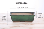 Willow Bonsai Ceramics Rectangle Bonsai Pot 8 Inch – Lower‑Profile Rectangular Ceramic Bonsai & Succulent Planter with Accentuated Rim, High‑Fired Frost‑Proof Stoneware, Handmade in USA (Avocado) - Che Cose Belle