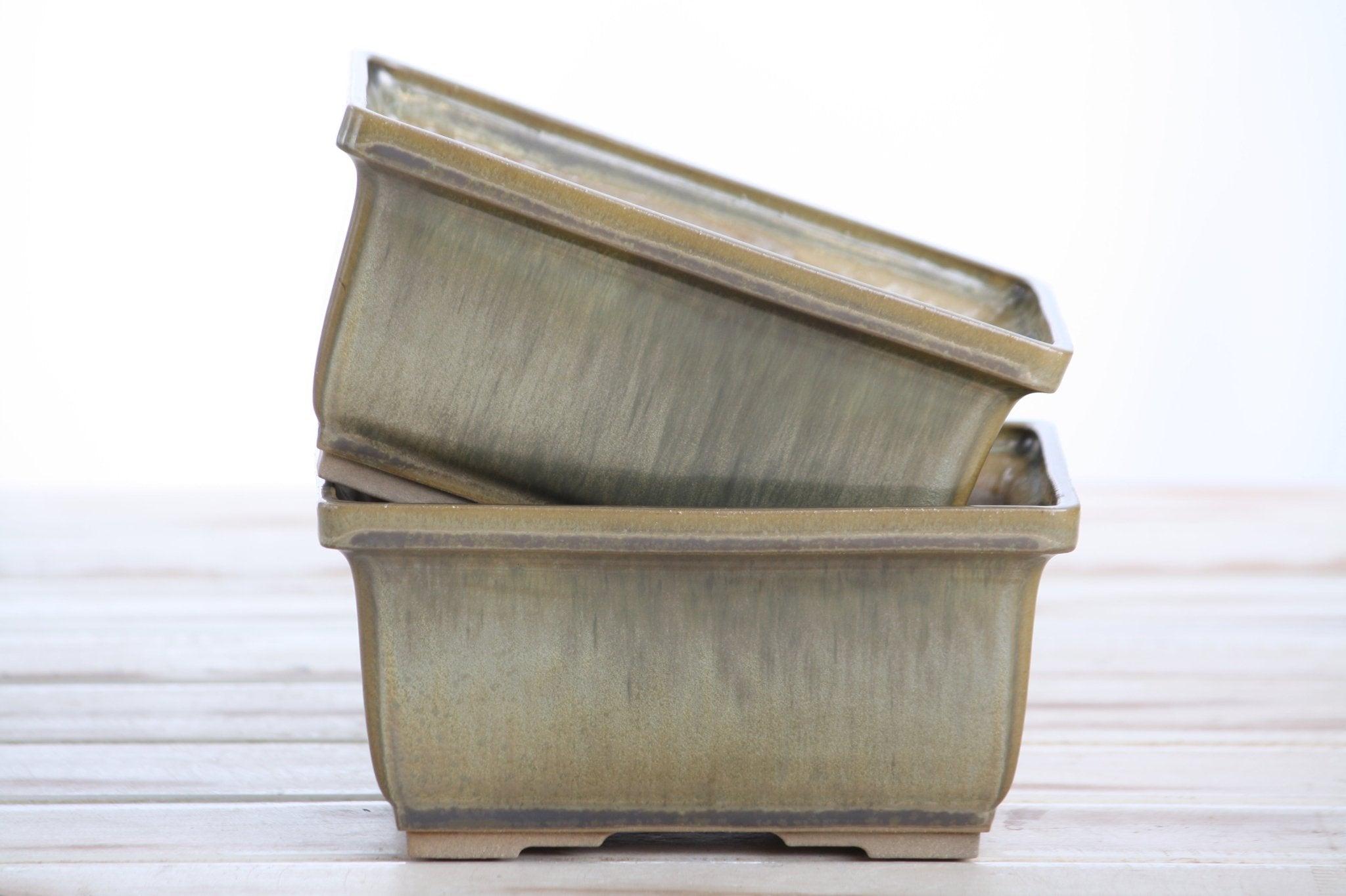 Willow Bonsai Ceramics Rectangle Deep Bonsai Pot 6 Inch – Higher‑Profile Rectangular Ceramic Bonsai & Succulent Planter with Accentuated Rim, High‑Fired Frost‑Proof Stoneware, Handmade in USA (Copenhagen) - Che Cose Belle