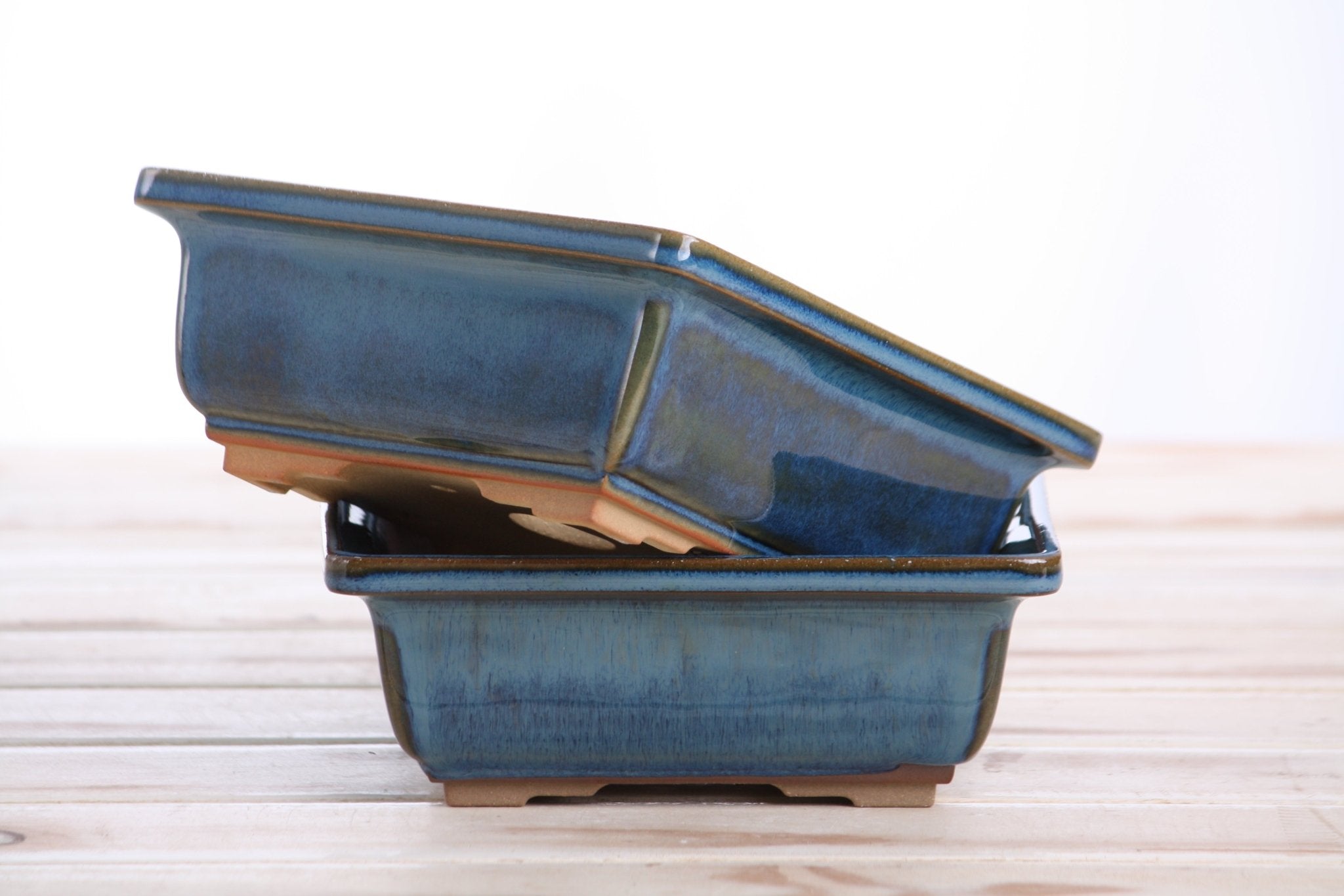 Willow Bonsai Ceramics Square Bonsai Pot 6 Inch – Low‑Profile Square Ceramic Bonsai & Succulent Planter with Accentuated Rim, High‑Fired Frost‑Proof Stoneware, Handmade in USA (Peacock 2025) - Che Cose Belle