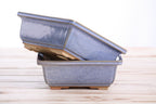 Willow Bonsai Ceramics Square Bonsai Pot 6 Inch – Low‑Profile Square Ceramic Bonsai & Succulent Planter with Accentuated Rim, High‑Fired Frost‑Proof Stoneware, Handmade in USA (Denim) - Che Cose Belle
