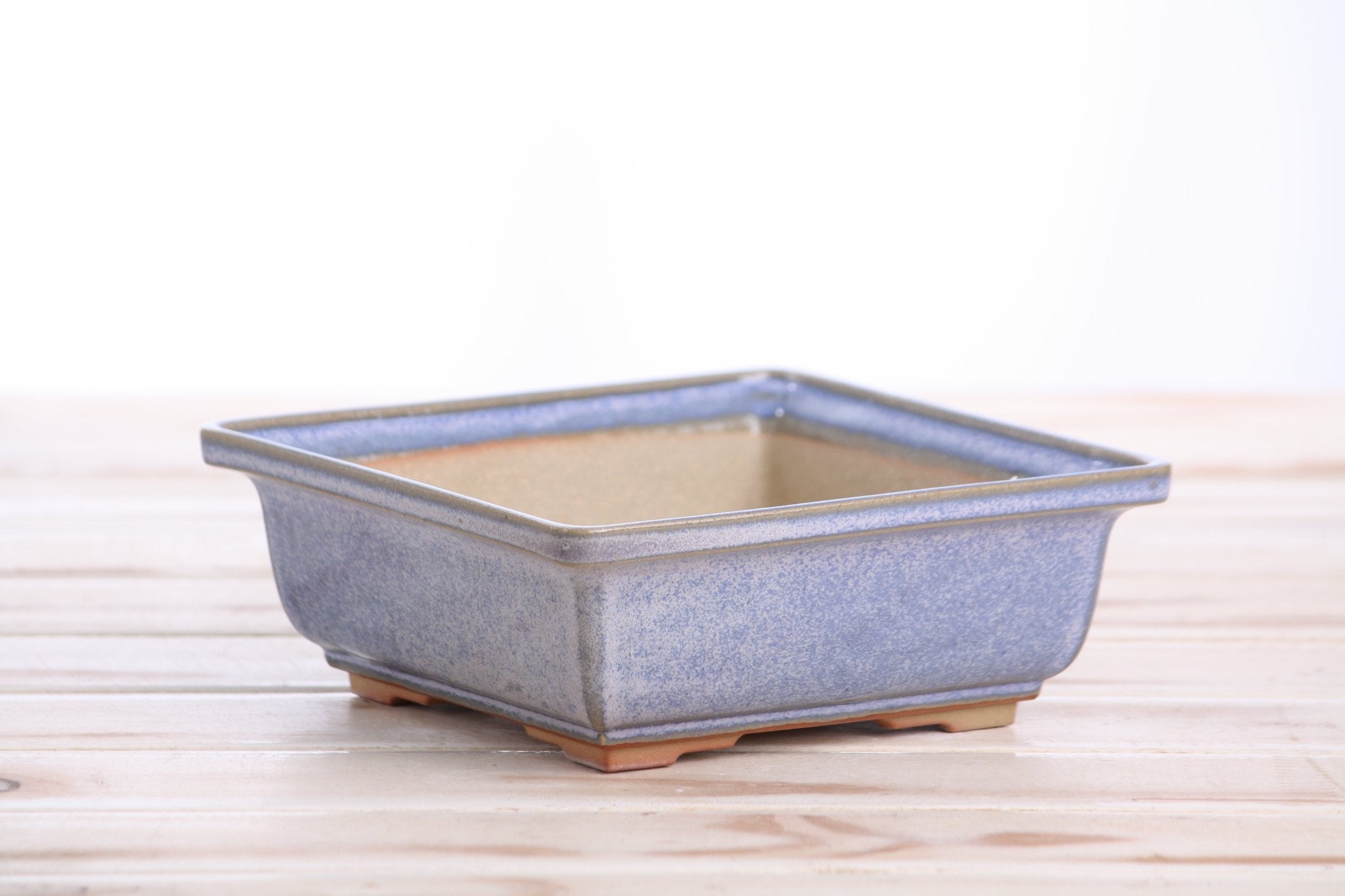 Willow Bonsai Ceramics Square Bonsai Pot 6 Inch – Low‑Profile Square Ceramic Bonsai & Succulent Planter with Accentuated Rim, High‑Fired Frost‑Proof Stoneware, Handmade in USA (Denim) - Che Cose Belle