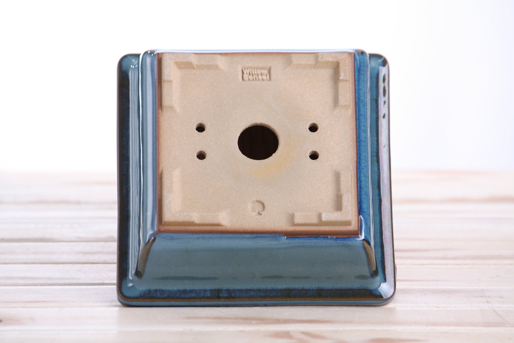 Willow Bonsai Ceramics Square Bonsai Pot 6 Inch – Low‑Profile Square Ceramic Bonsai & Succulent Planter with Accentuated Rim, High‑Fired Frost‑Proof Stoneware, Handmade in USA (Peacock 2025) - Che Cose Belle