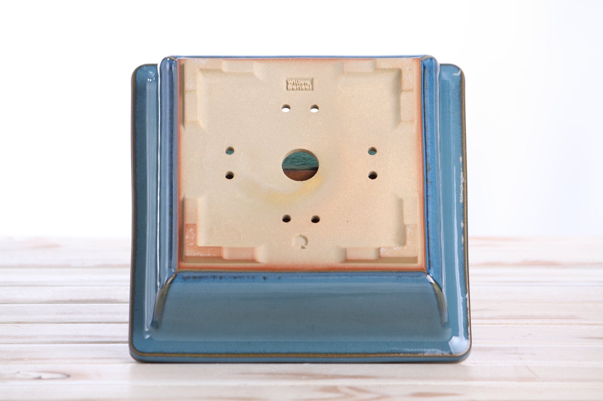 Willow Bonsai Ceramics Square Bonsai Pot 8 Inch – Low‑Profile Square Ceramic Bonsai & Succulent Planter with Accentuated Rim, High‑Fired Frost‑Proof Stoneware, Handmade in USA (Peacock 2025) - Che Cose Belle