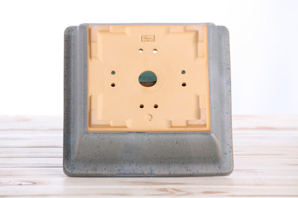 Willow Bonsai Ceramics Square Bonsai Pot 8 Inch – Low‑Profile Square Ceramic Bonsai & Succulent Planter with Accentuated Rim, High‑Fired Frost‑Proof Stoneware, Handmade in USA (Ocean) - Che Cose Belle