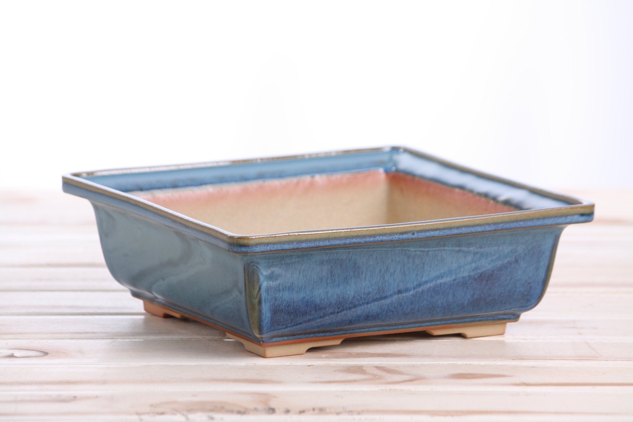 Willow Bonsai Ceramics Square Bonsai Pot 8 Inch – Low‑Profile Square Ceramic Bonsai & Succulent Planter with Accentuated Rim, High‑Fired Frost‑Proof Stoneware, Handmade in USA (Peacock 2025) - Che Cose Belle
