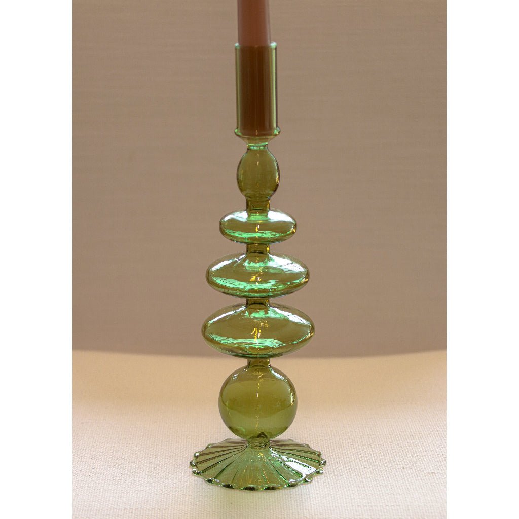Willow Green Candle Holder - Pair - Che Cose Belle