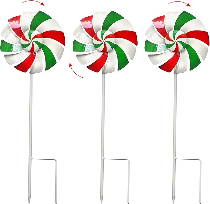 Windmill Decoration，Outdoor Metal Stakes, Wind Catcher Spinner Garden Stakes, Outdoor Wind Spinners, Yard Patio Decoration, Set of 3 - Che Cose Belle