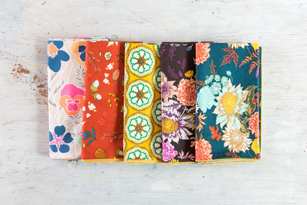 Winter Blue Floral Cloth Napkins, set of four - Che Cose Belle