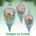 Winter Cottage Sculpted Ornament by G. DeBrekht - 621141 - Che Cose Belle
