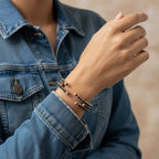 Wire Wrapped Copper Silver Black Crystal Rhinestone Bangle - Che Cose Belle