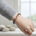 Wire Wrapped Copper Silver Black Crystal Rhinestone Bangle - Che Cose Belle