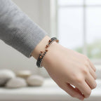 Wire Wrapped Copper Silver Black Crystal Rhinestone Bangle - Che Cose Belle