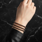 Wire Wrapped Copper Silver Black Crystal Rhinestone Bangle - Che Cose Belle
