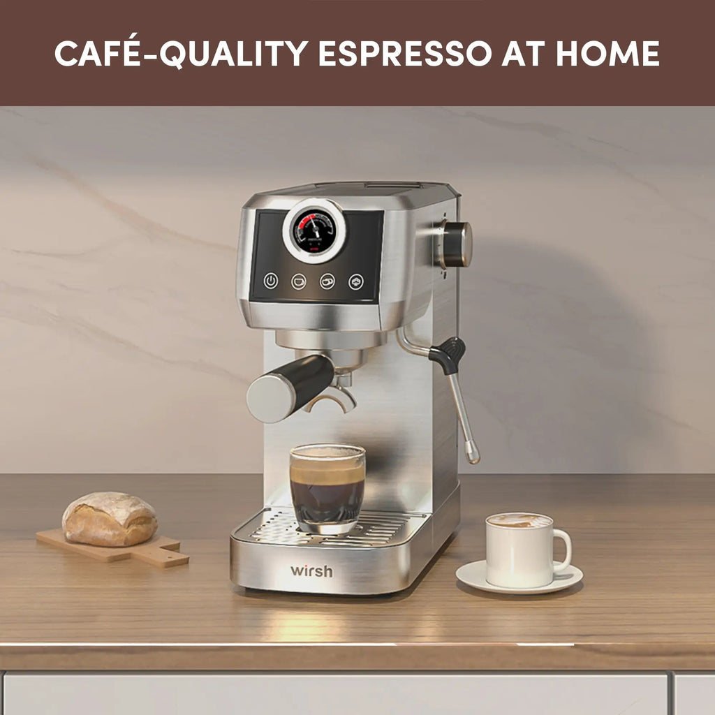 Wirsh 20 Bar Espresso Machine | Home Barista Plus with Pressure Gauge & Steam Wand - Che Cose Belle