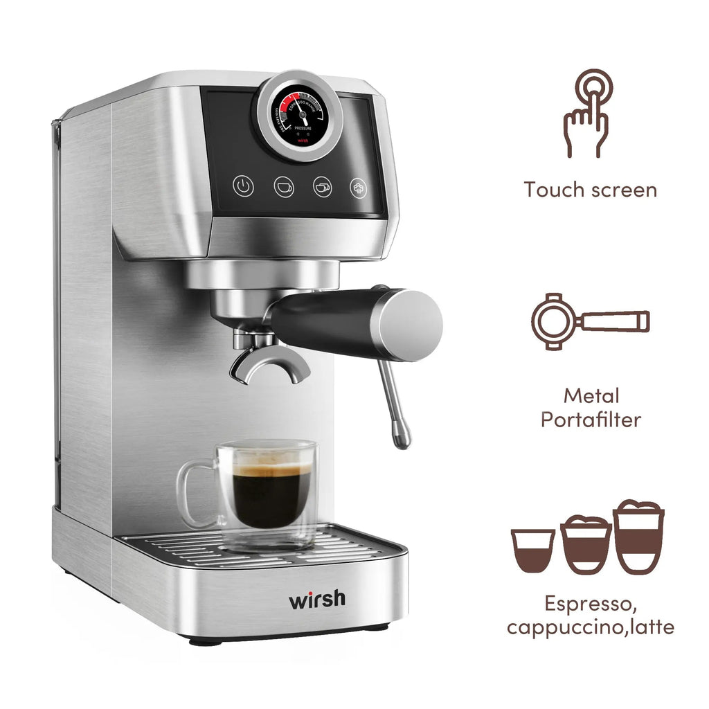 Wirsh 20 Bar Espresso Machine | Home Barista Plus with Pressure Gauge & Steam Wand - Che Cose Belle