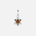 Wise Devotion Silver Tiger’s Eye Star of David Charm - Che Cose Belle