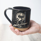 Witch Cat Halloween Mug, Farmhouse Style Handmade Pottery - Che Cose Belle