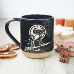 Witch Cat Halloween Mug, Farmhouse Style Handmade Pottery - Che Cose Belle