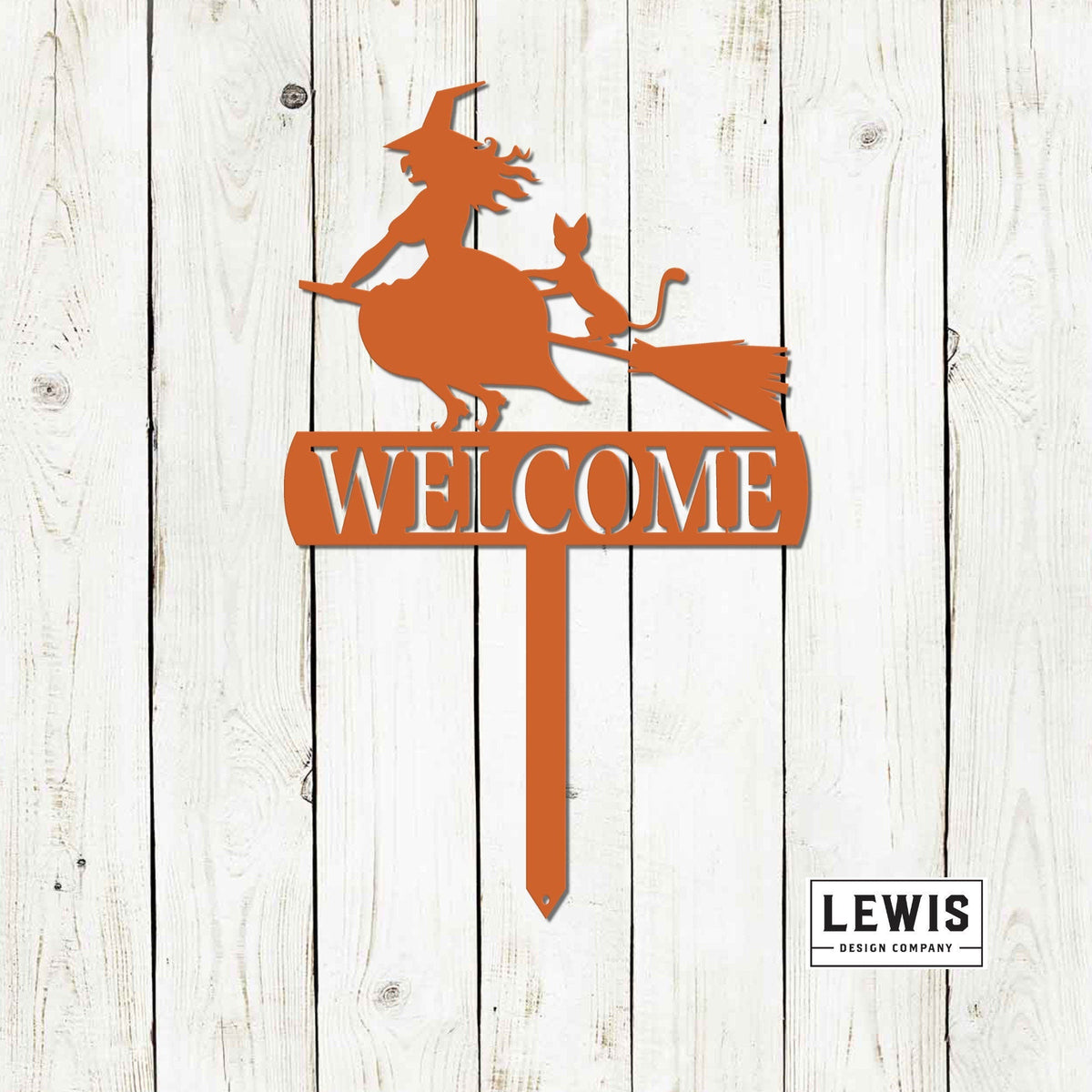 Witch Welcome Yard Stake Sign | Halloween Metal Decor - Che Cose Belle