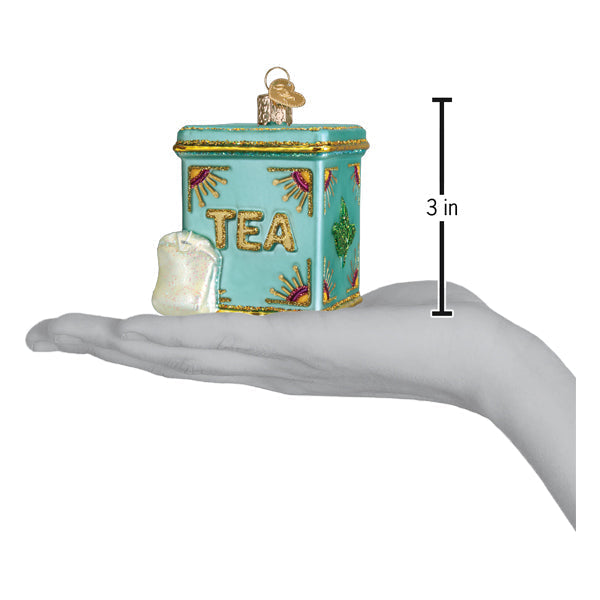 Tea Tin Glass  Ornament