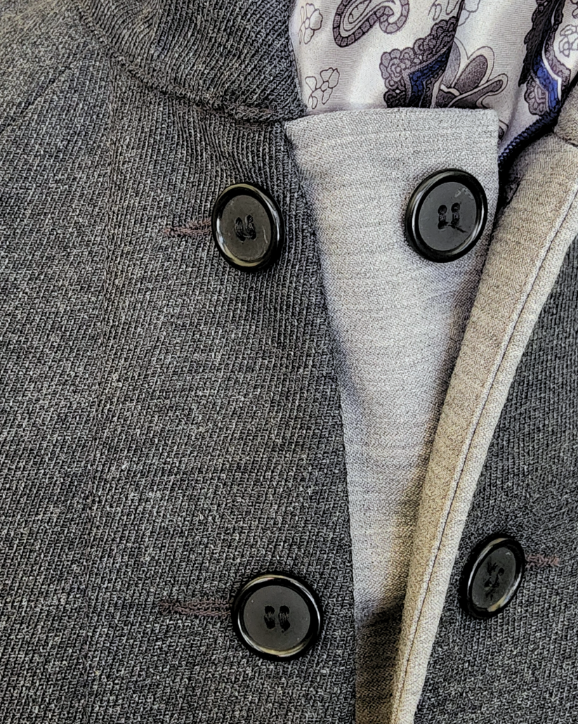 Women's Military Coat - Grey (Light Grey Accents)