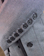 Women's Military Coat - Grey (Black Accents)