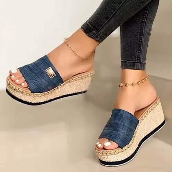 Women Wedge Slippers Platform Flip Flops Soft Comfortable New Casual Outdoor Beach Sandals - Che Cose Belle