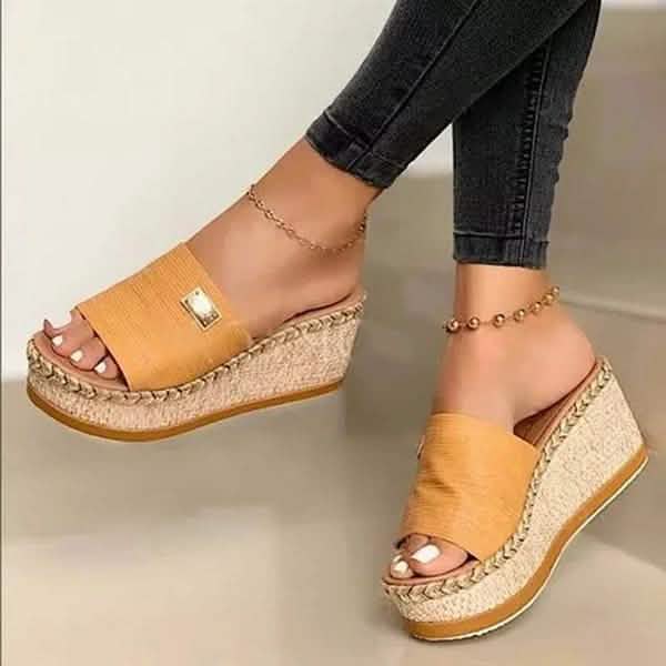 Women Wedge Slippers Platform Flip Flops Soft Comfortable New Casual Outdoor Beach Sandals - Che Cose Belle