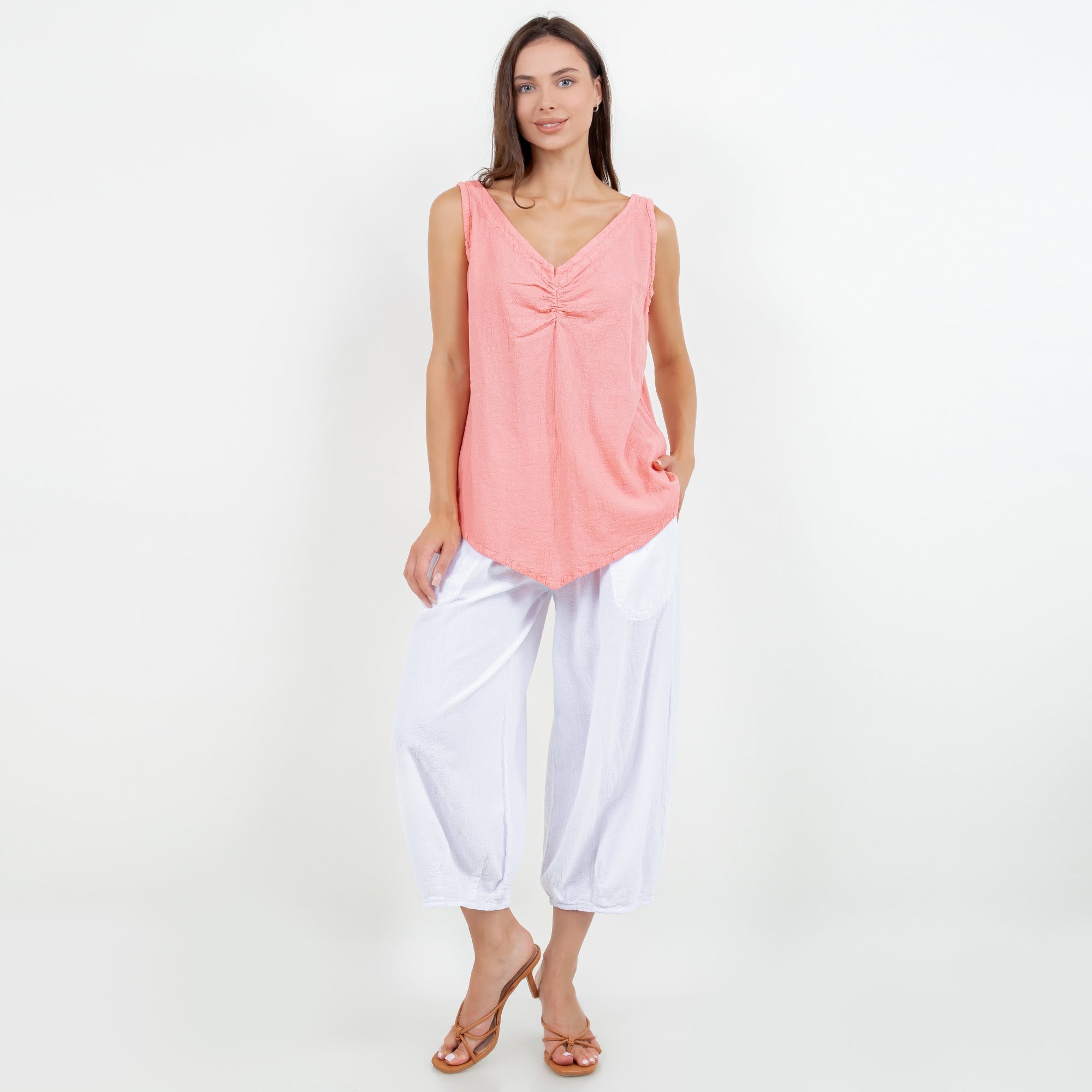 Women's 100% Cotton Gauze Dominica Tank Top - Che Cose Belle