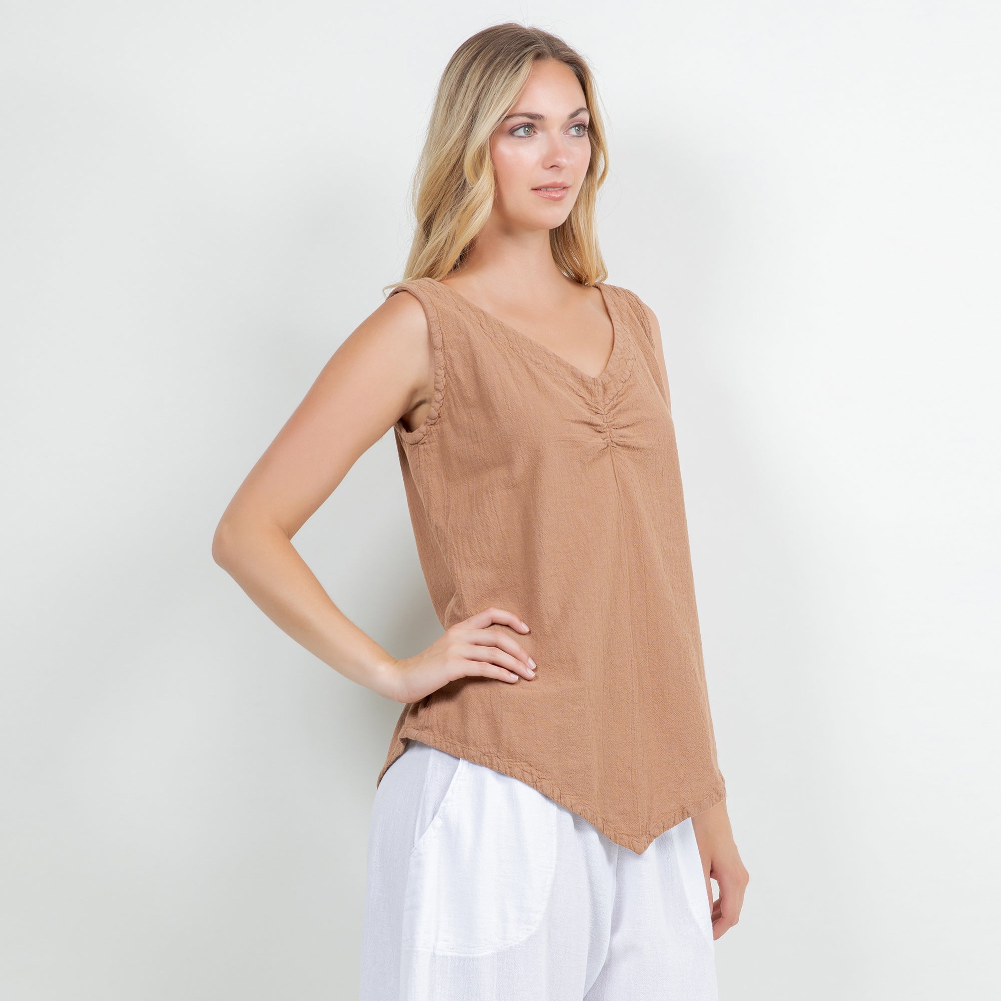 Women's 100% Cotton Gauze Dominica Tank Top - Che Cose Belle