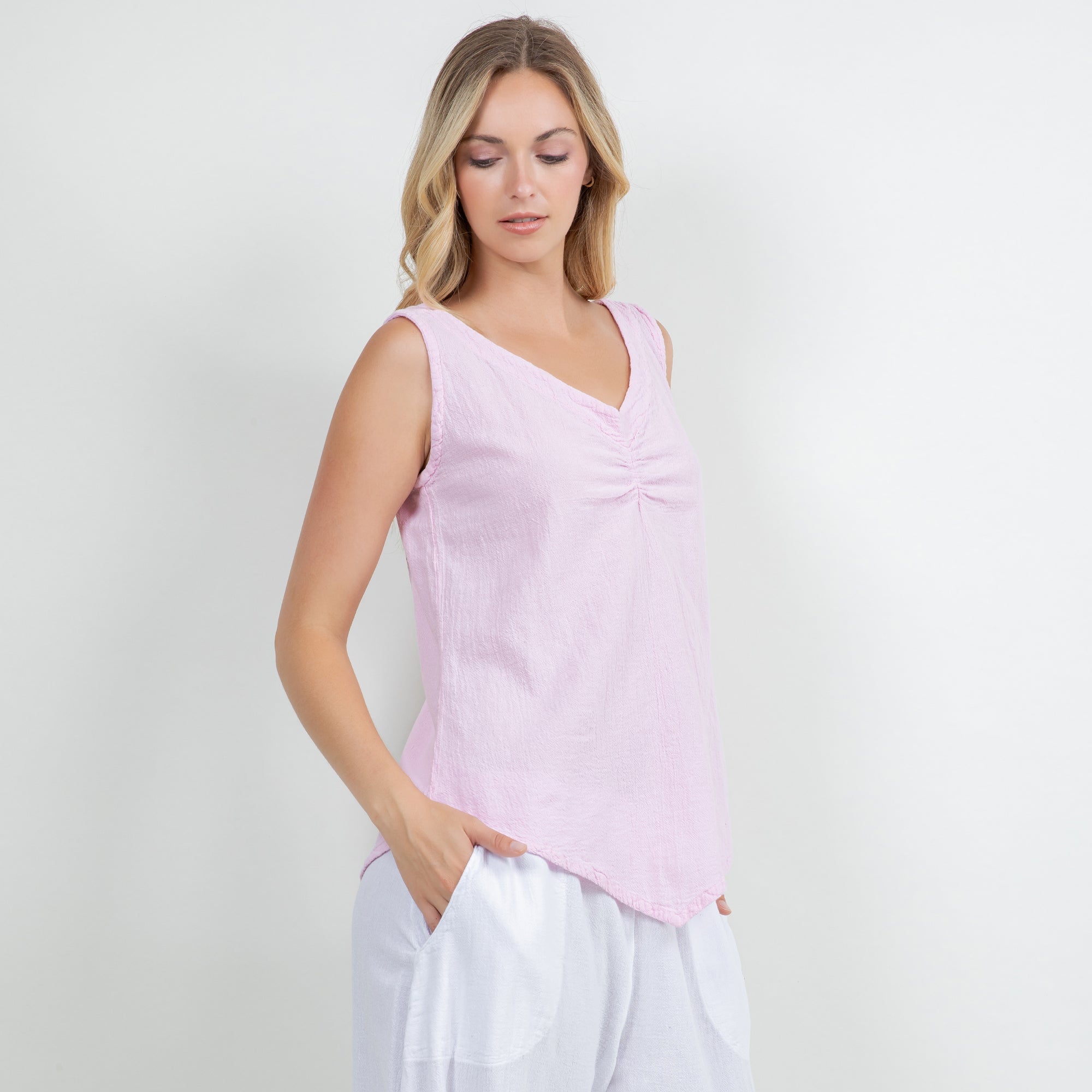 Women's 100% Cotton Gauze Dominica Tank Top - Che Cose Belle