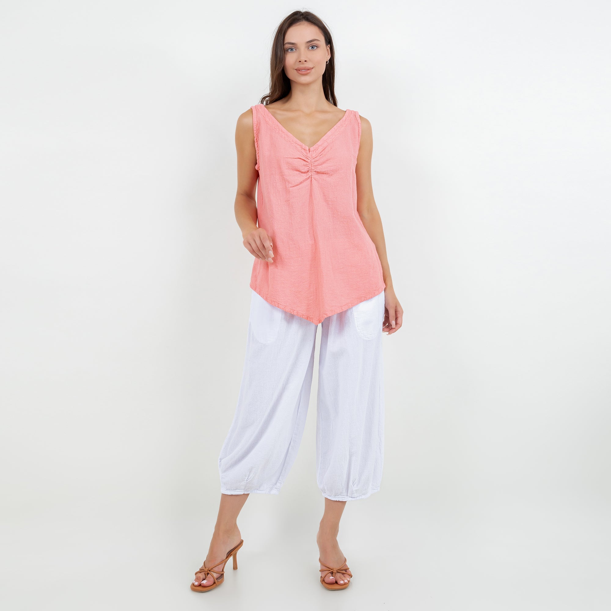 Women's 100% Cotton Gauze Dominica Tank Top - Che Cose Belle