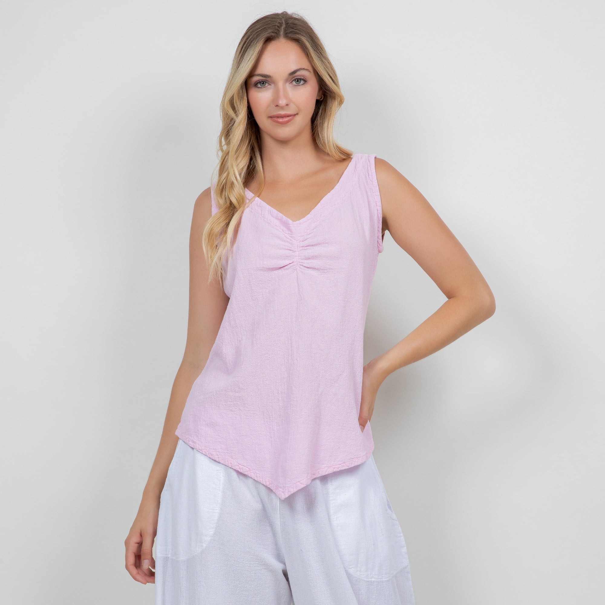 Women's 100% Cotton Gauze Dominica Tank Top - Che Cose Belle