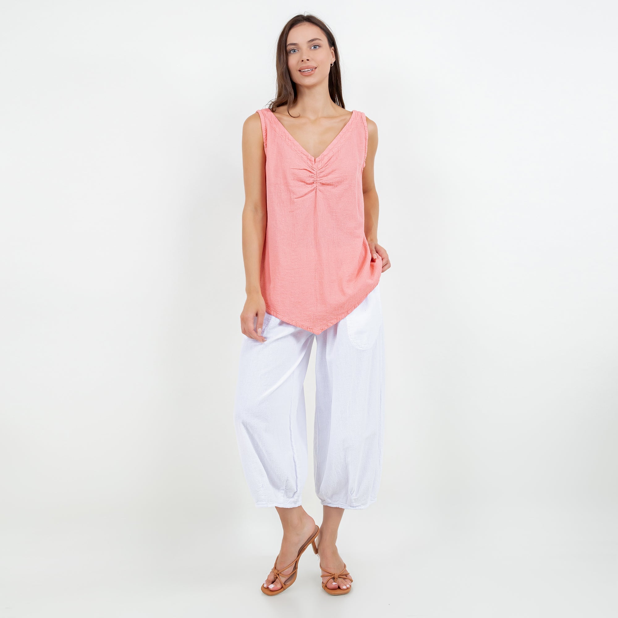 Women's 100% Cotton Gauze Dominica Tank Top - Che Cose Belle