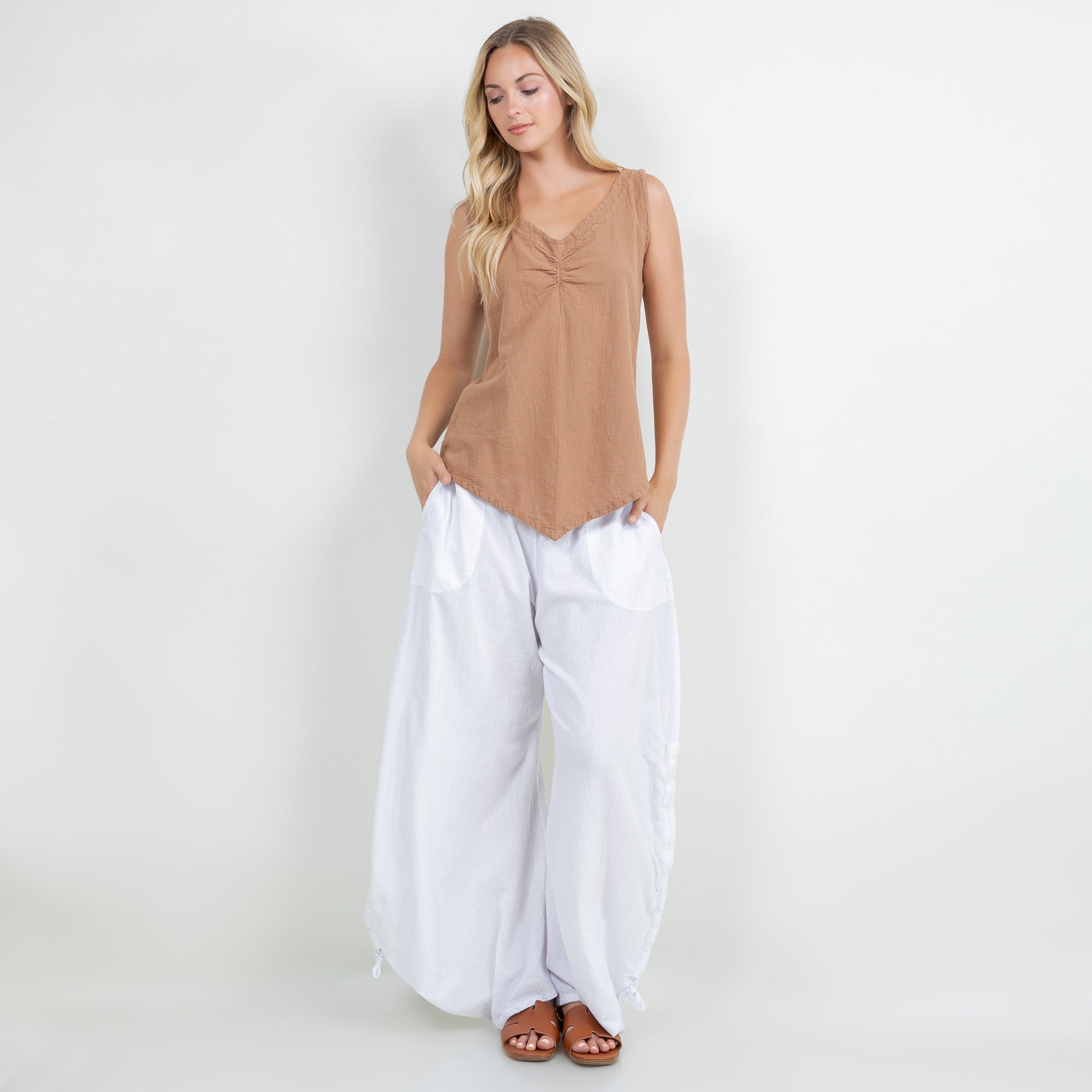 Women's 100% Cotton Gauze Dominica Tank Top - Che Cose Belle