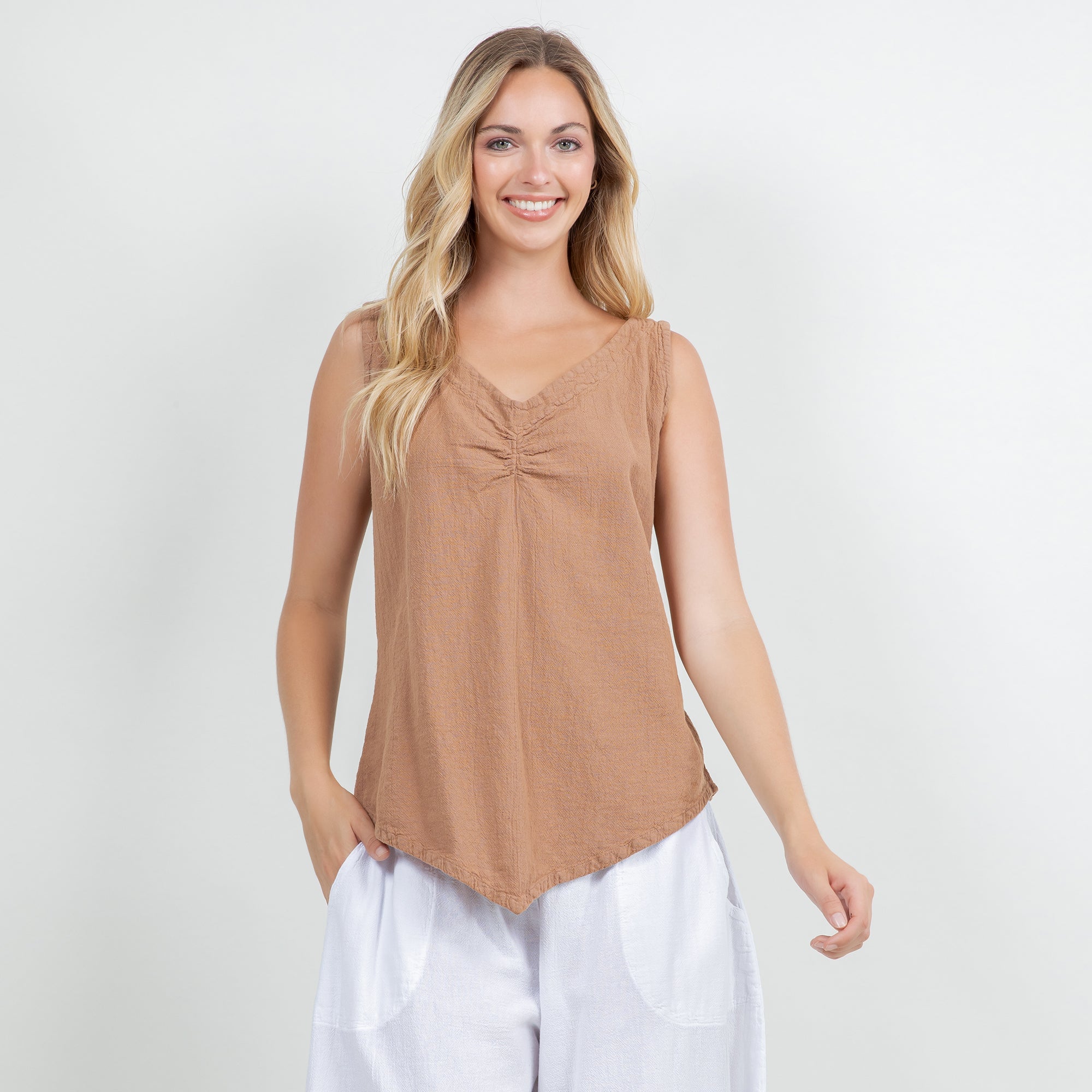Women's 100% Cotton Gauze Dominica Tank Top - Che Cose Belle