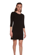 Women's A - Line Bamboo Viscose Dress in Black - Che Cose Belle