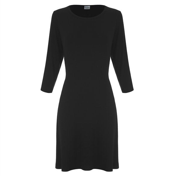 Women's A - Line Bamboo Viscose Dress in Black - Che Cose Belle